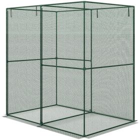 6' x 4' x 6' Crop Cage, Plant Protection Tent with Zippered Doors for Vegetable Garden, Backyard, Green